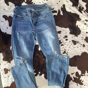 Maurices Blue Skinny Distressed Jeans